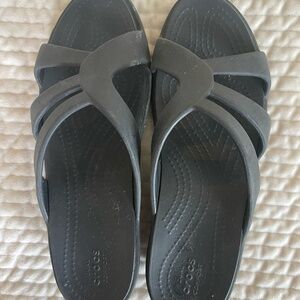 WOMENS DUAL CROC COMFORT WEDGE HEEL SHOES SIZE 9
